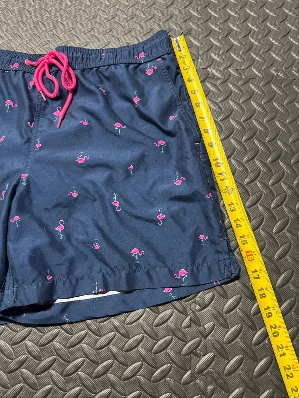 George Men’s Flamingo Swim Trunks Navy Pink Size Large 36-38